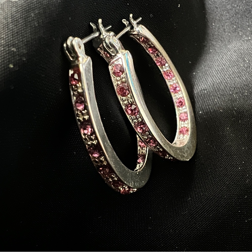 Item 33 - Silvertone Horseshoe Hoop Earrings